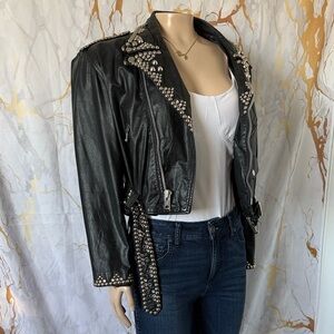 Studded Black Leather Jacket